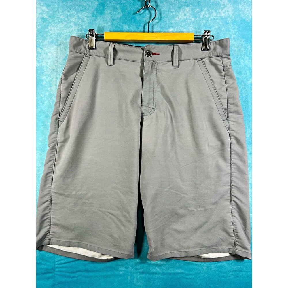 Tony Hawk Next Level Series Men's Gray Stretch Chino Shorts, Twill Flat Front